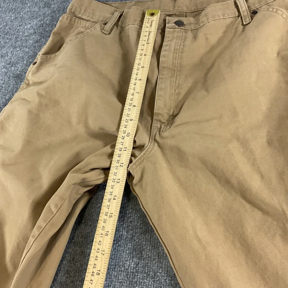 Wrangler Mens Carpenter Pants 40x30 Khaki Relaxed Fit Work Utility Cotton 94LSWA